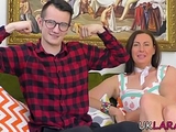Classy british cougar masturbates